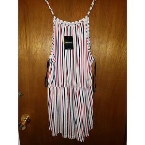 Forever 21 Striped Romper - Size Large